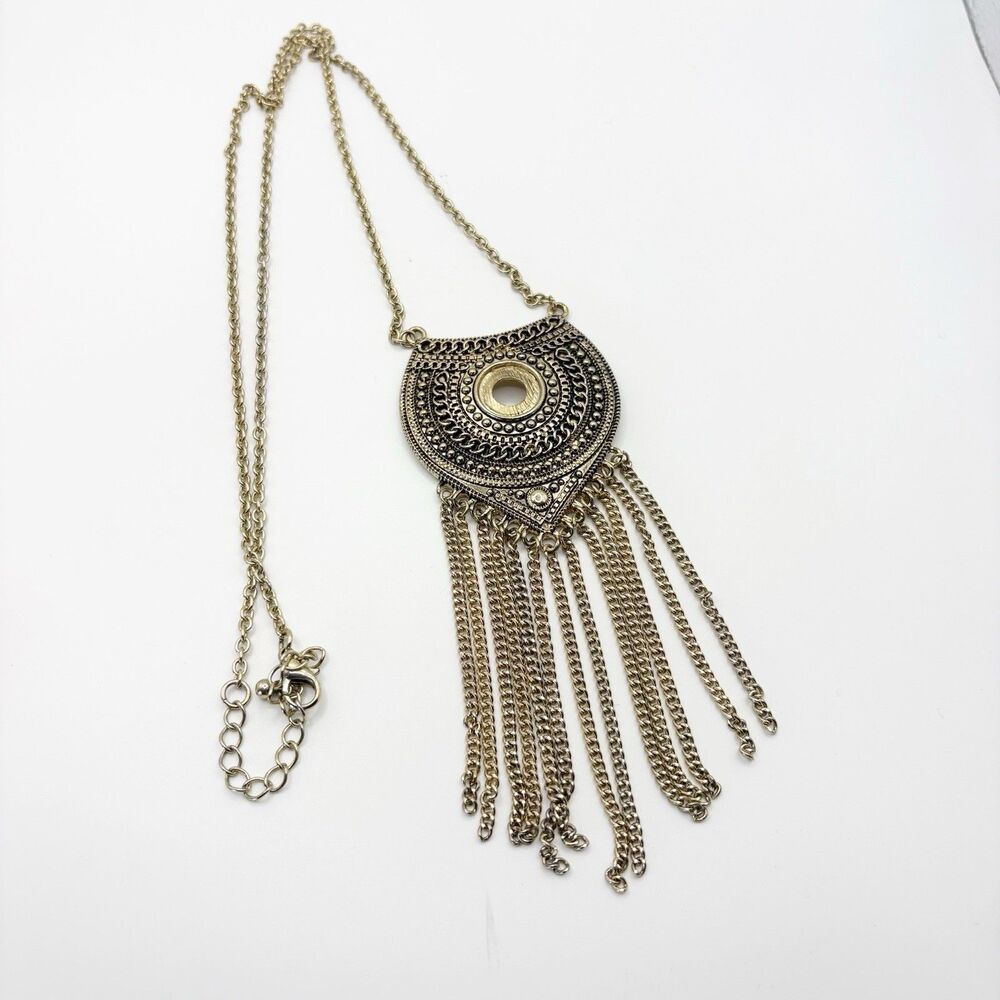Vintage Necklace Pendant Tassel Fringe Statement  Medieval Renaissance